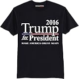 Trump For President T-Shirt Make America Great Again 100% Cotton Crew-neck 2016