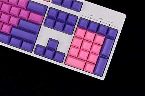 Purple Pink PBT Keycaps SENREAL 104 Thick Keycaps Cherry MX Key Caps DSA Profile Colorful Blank Keycaps Set for 61/87/104 Mx Switches Mechanical Gaming Keyboard