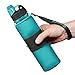 Nomader BPA-Free Collapsible Sports Water Bottle - Foldable with Reusable Leak Proof Twist Cap for Travel Hiking Camping Outdoor and Gym - 22 oz (Aqua Blue)