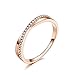 DIFINES Redbarry Fashion Criss Cross X 18k Rose Gold Plated CZ Diamond Promise Eternity Rings Wedding Band, Size 8