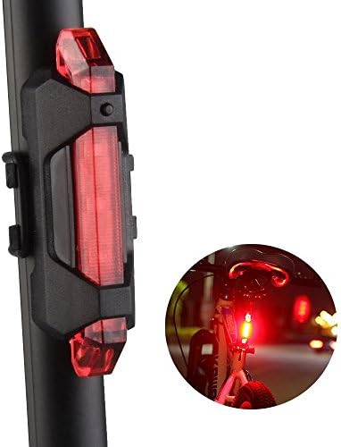 RYCLIC Mountain Bike Tail Light Rechargeable LED USB Taillight 4 Modes Super Bright Waterproof Tail Lamp Safety Warning Light Easy Tool-Less Installation Fit All Bicycles