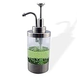Seafulee Best Soap & Liquid Dispenser Bottle With Pump- Modern Bathroom & Kitchen Countertop Stainless Steel & Clear Acrylic Home Decorative Gadget For Lotion & Dish Soap-Satin Design