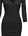 MBE Women's Super Sexy 3/4 Sleeve Body Con Wrap Dress