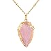 Sedmart Rose Amethyst Agate Pendant Arrowhead Gold plated Necklace Jewelry Mothers Day Gift