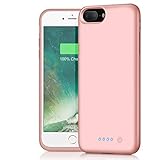 iPhone 8 Plus 7 Plus Battery Case, iPosible 8500mAh Rechargeable Battery Pack Charging Case for iPhone 7 Plus/8Plus (5.5 inch) Extended Battery Power Bank Portable Backup Cover Case-Rose Gold