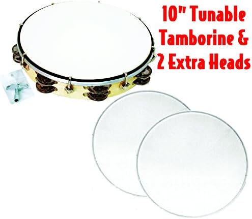 Performance Plus TH104-2 10" Tunable Tambourine BONUS 2 Extra Heads