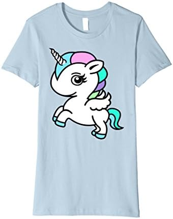 Womens colourful unicorn t-shirt XL Baby Blue