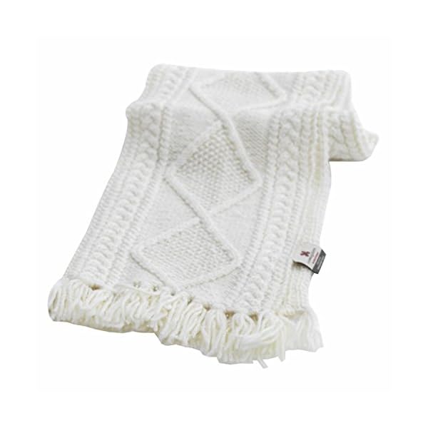 100% Irish Merino Wool Handknitted Aran Scarf by Carraig Donn