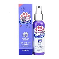 Glumes Dog Breath Freshener Pet Oral Care Spray Dental Spray Teeth Cleaner Smell Removal Cat Mouthwash No Toothbrush Remove Odor Dental Care Water Additive for Bad Pet Breath for Dog Cat Puppy (1pcs)