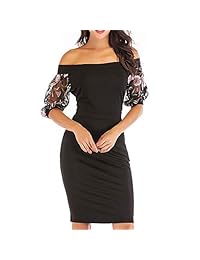 Zshujun mujeres retro bodycon slash cuello formal trabajo de oficina casual fiesta lápiz vestido a2397