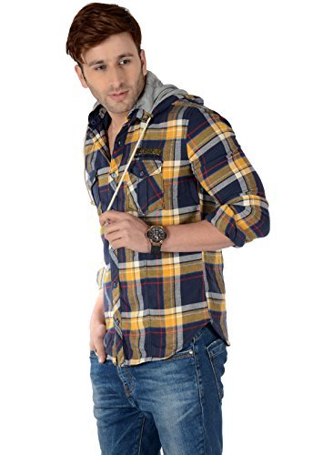hooded check shirt