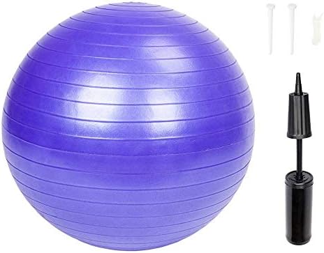 LetsYoga 85cm 1600g Gym/Household Explosion-Proof Thicken Yoga Ball Smooth Surface Purple