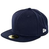 New Era 59FIFTY Dark Navy Fitted Original Plain Blank Cap with Grey Undervisor