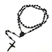 Stainless Steel Rosary Cross Necklace For Men, Cross Medallion Holy Faith, Beaded Necklace Chain, Y Necklace, Long Necklace Gold Rose Gold Silver Color 6MM 8MM 10MM