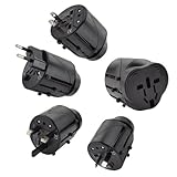 Mfeel Universal Compact All-in-one Travel Power Adapter Plug - Includes: International Travel Adapter, USB Charger Attachment, & Stylish Nylon Travel Case