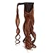 17-26 Inch Straight Curly Wavy Wrap Around Ponytail Hair Extension Clip in One Piece Synthetic Hairpiece for Women-light auburn-curlythumb 1