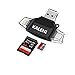 KALENI SD Card Reader,Memory Micro SD Card Reader USB Type C Adapter Viewer for iPhone iPad Android Mac - Supports Lightning Micro USB Type C 4 in 1 (Black)