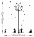 Soledi Wall Sticker Lamp 4 Cat Bird Removable Drawing Room Home Workplace Black Street Light Lamp