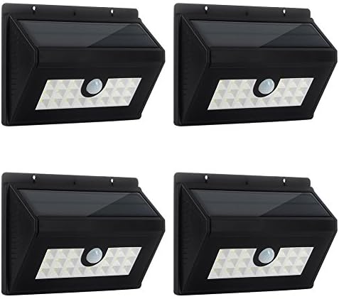 Huvai 20 LED Bright Solar Lights, Outdoor Motion Sensor Wall Light Security Lighting for Patio Garden(4 pack)