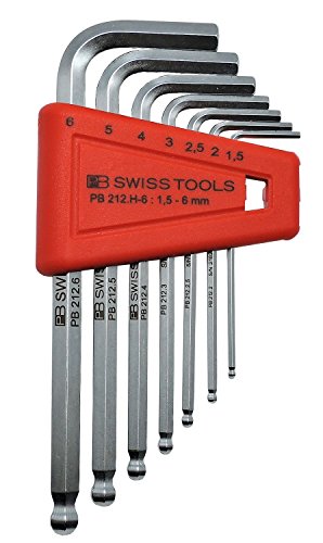 PB Swiss Tools Ball Point Hex Key Set, chrome-plated, with sizes 1.5-6mm