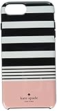 Kate Spade New York Stripe Black White Rose Gold Foil Hardshell Case for iPhone 7 Plus with 5.5