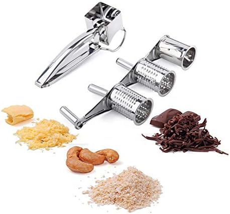 SSFDGNPSQ Set Rotary Cheese Grater Stainless Steel Cheese Slicer Kitchen Cheese Butter Slicer Nut Chocolate Crusher
