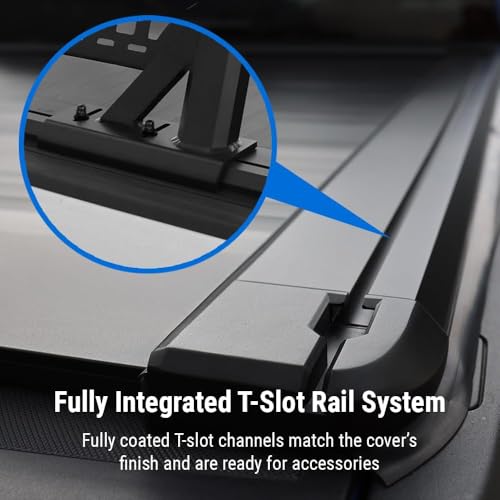 SyneticUSA Automatic Retractable Truck Bed Cover for Ford F250 F350 2008-2026 Fits 6'10" FT | Aluminum Slats Tonneau, Waterproof Locking, Heavy Duty Low Profile | One Person Install Bed Cover