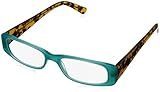 A.J. Morgan Women's Tammy Rectangular Reading Glasses, Turquoise & Tortoise, 1.75