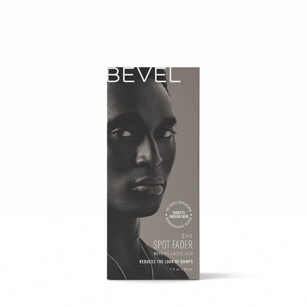 Bevel 2-in-1 Spot Fader by Bevel - Vitamin C, Lemon Peel Oil, and 9% Lactic Acid, Helps Reduce Appearance of Early-Stage Bumps + Ingrown Hairs, 1 fl oz (800203),Pack of 1(Packaging may vary)