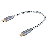 USB C to Micro USB OTG Cable, CableCreation 0.65 ft Type C Braided Cord, 480Mbps Compatible with MacBook (Pro), Galaxy S8, S9, S10, Pixel 3 XL, 2 XL, Android Devices, 0.2M/ Space Gray