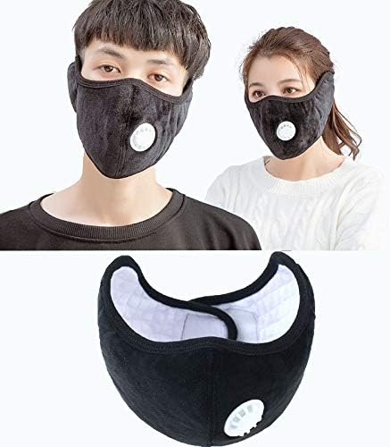 2 Pack Anti Air Dust and Smoke Pollution Mask Washable PM2.5 Masks - Carbon Activated Face Mask, Windproof Motorcycle Face Masks -Cotton Washable Respirator Breathing Mask(Black+Black)