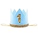 Floral Fall Baby Girl and Boy 1st Birthday Hat Photo Prop Sparkly Gold Crown Elastic Headbands HG-05 (Blue 1)