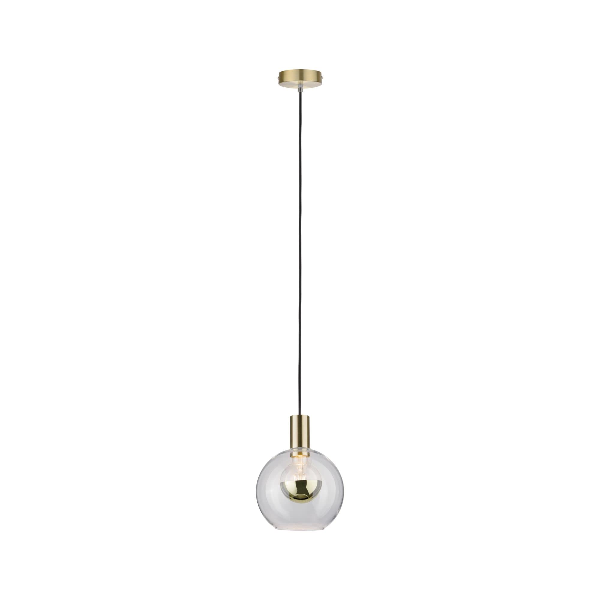 Paulmann 79725 Neordic Esben Pendant luminaire max. 1x20W Pendant lamp for E27 Lamps Ceiling lamp Clear/Brushed Brass 230V Glass/Metal Without lamp