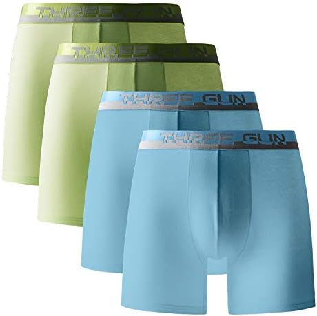 SANQIANG Mens' Cotton Natural Soft Comfort Strechable Solid Color Boxer Briefs (Pack of 4)
