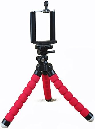 KorNeeO@ Mobile cell phone camera Mini Tripod stand Octopus Style with Clip Bracket Mount Holder Stand (Red)