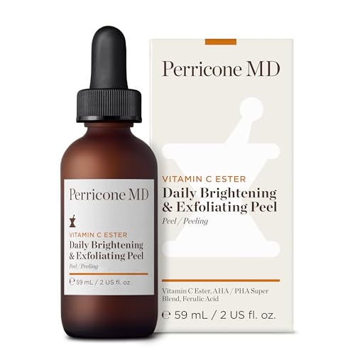 Perricone MD Vitamin C Ester Daily Brightening and Exfoliating Peel, 2 fl. oz. - Advanced No-Rinse Resurfacing Peel – Exfoliates Dead Skin, Smooths Texture– Reduces Dark Spots & Discoloration
