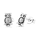 Sterling Silver Owl Stud Earrings - 8mm