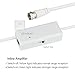 1byone 50 Miles Amplified Antenna, Digital Indoor TV Antenna with Creative Adjustable Receiving Range Amplifier, Omni-Directional Antenna with Stand and 10 Feet High Performance Coaxial Cable-Silver