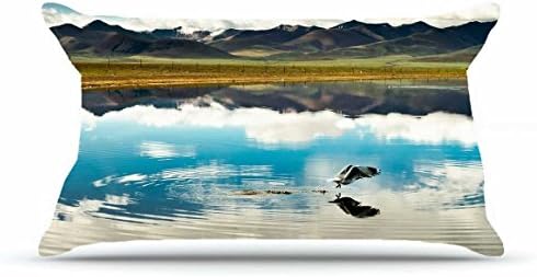 Jarrod King Size 20X36 PillowCase Inches Cotton Pillowcases Decorative Pillow Cover Case with Hidden Zipper Decor Cushion Covers - Nature bird lakes stains images circles surface mountains coast prote