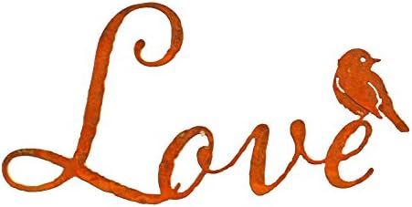 Elegant Garden Design Love Word Wall Art, Rusty Patina
