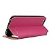 iPhone 6 Plus Case Cover, Labato Leather Stand Case Magnetic with Fold Stand and Window Open Case and 100% Handmade Folio Case Flip Case for Apple iPhone 6 Plus 5.5'', Rose Red Color Lbt-I6L-07L33