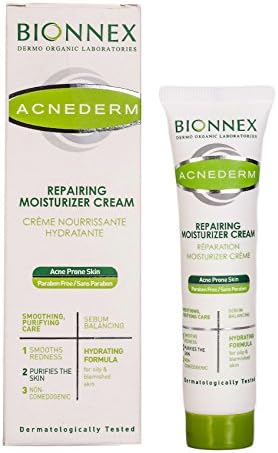 Repairing and Moisturizer Cream For the Acne Skin, Paraben Free, Non-comedogenic, Non-irritating, Dermatologically Tested Formula, White
