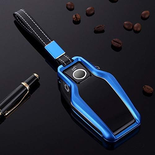 SLIODK Car Key Cover Aluminum Alloy Car Key Case Cover Key Shell Remote Key Protective for BMW 2017 7 Series 730li 740li 750 Display Key,G,Blue