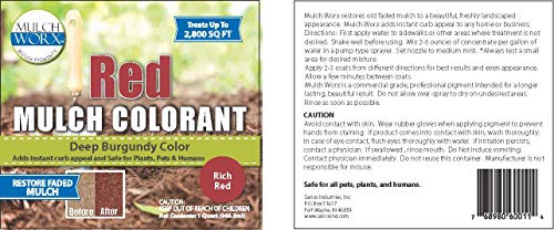 Mulch Worx Red Mulch Color Concentrate - Quart - Treats 2,800 Sq. Ft. - Deep Burgundy Red Mulch Dye Spray - Thumbnail 6