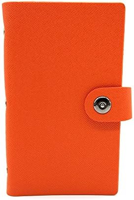 300 Cell Business Name ID Credit Card Holder Book Case Keeper Organizer Book Style (Orange)