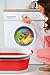 Vremi Collapsible Plastic Laundry Basket - Large Folding Pop Up Laundry Basket Space Saving Storage Container Organizer for Kids Toys or College Dorm Rooms - Decorative Laundry Hamper - Red and White