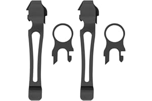 DONOP 2 Pack Quick Release Pocket Clip and Lanyard Ring Replacement for Leatherman Surge, Wave Plus, Charge AL ALX Ti TTi XTi,Multi-Tools (Black)