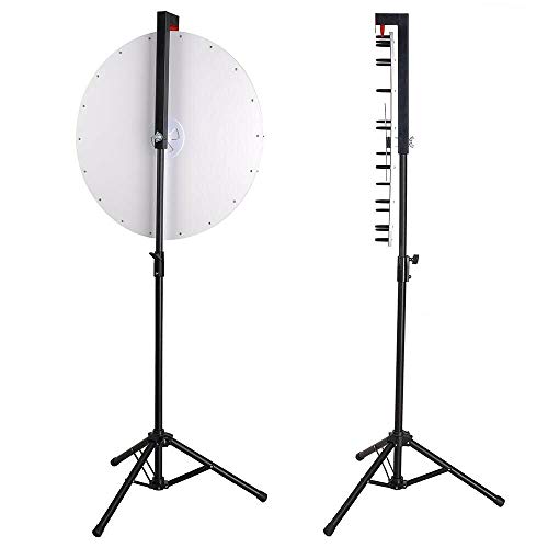 AyaMastro 24 inches Black Editable Prize Wheel Spinning Slot Tradshow Spin Game Fortune Adjustable Tripod Stand Portable Corporate Events Trade Show Parties with Ebook