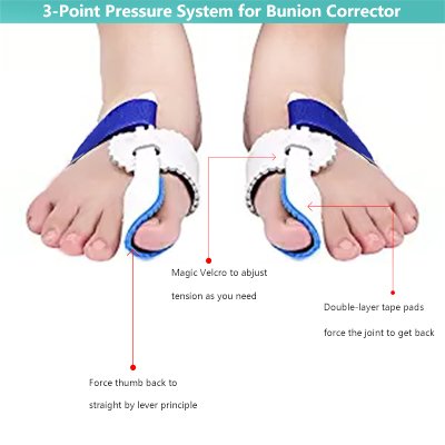 Bunion Corrector, Bunion Corrector & Bunion Relief Protector Kit, Toe Spacers Alignment Straightener Splint Treat Pain in Hallux Valgus, Tailors Bunion, Big Toe Joint, Hammer Toe (2 PCS)