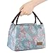 Buringer Reusable Insulated Lunch Bag Cooler Tote Box Meal Prep for Men & Women Work Picnic or Travel （Blue Flamingos）